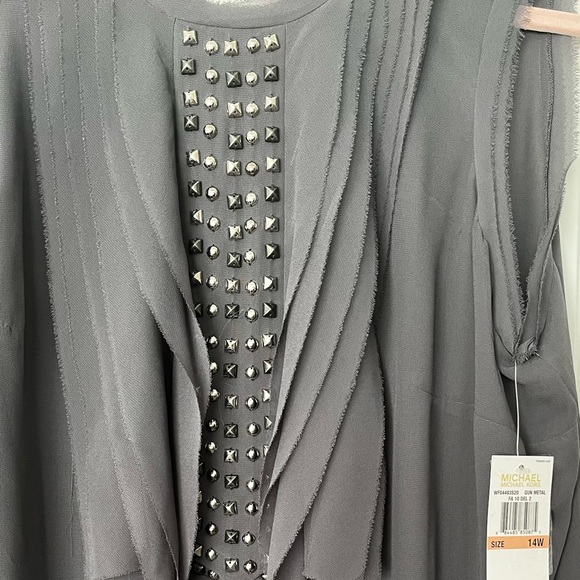 MICHAEL Michael Kors Tops - Michael Kors, Classy Grey Semi Sheer Top with Studds